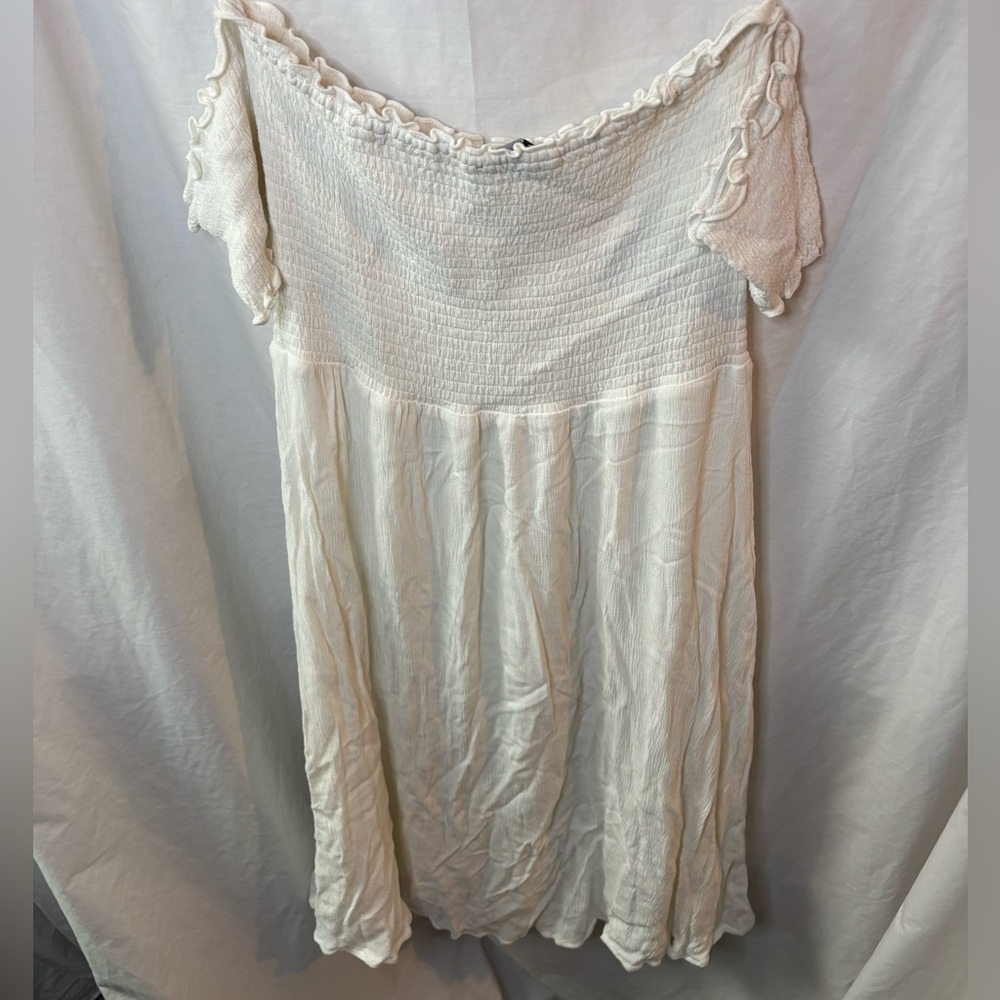 Lulu's White Ruffle Detail Dress - Picture 3 of 4